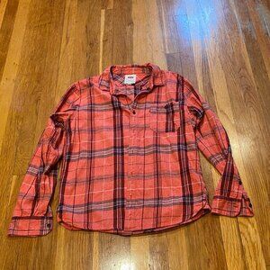 Levi's Red Plaid Button Down Shirt Size L 100% cotton